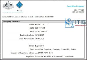 Australian ASIC license at the FBS broker